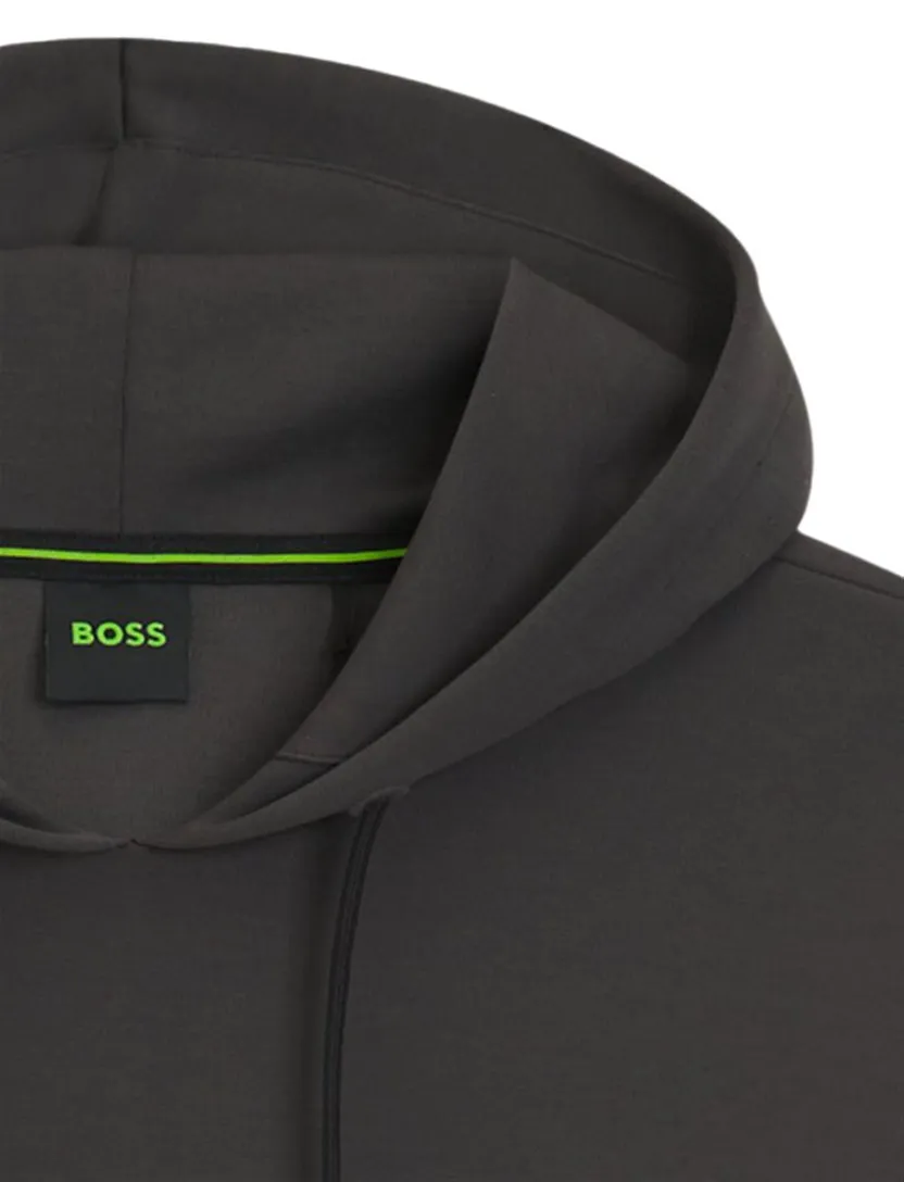 hoodie Boss Green antraciet katoen