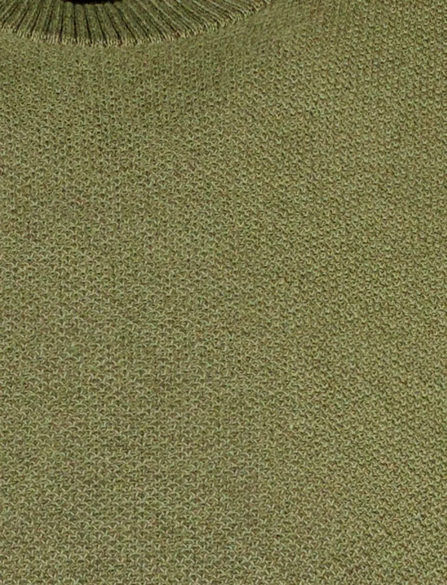 BOSS Orange trui ronde hals groen gemêleerd Kencel