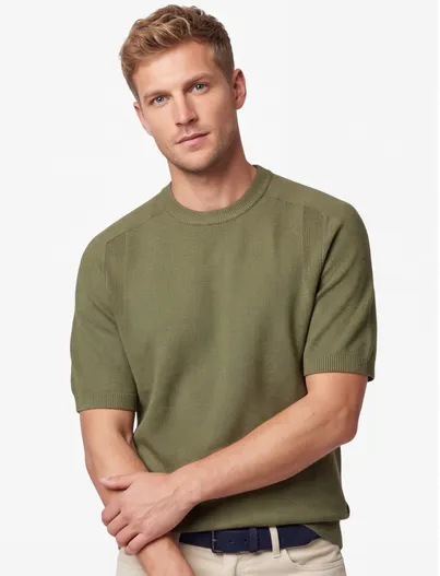 Hugo Boss BOSS Orange trui ronde hals groen gemêleerd Kencel