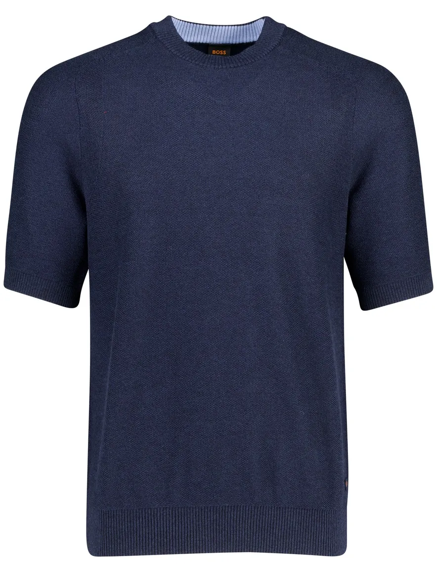 Boss Orange Kencel knitted T-shirt donkerblauw