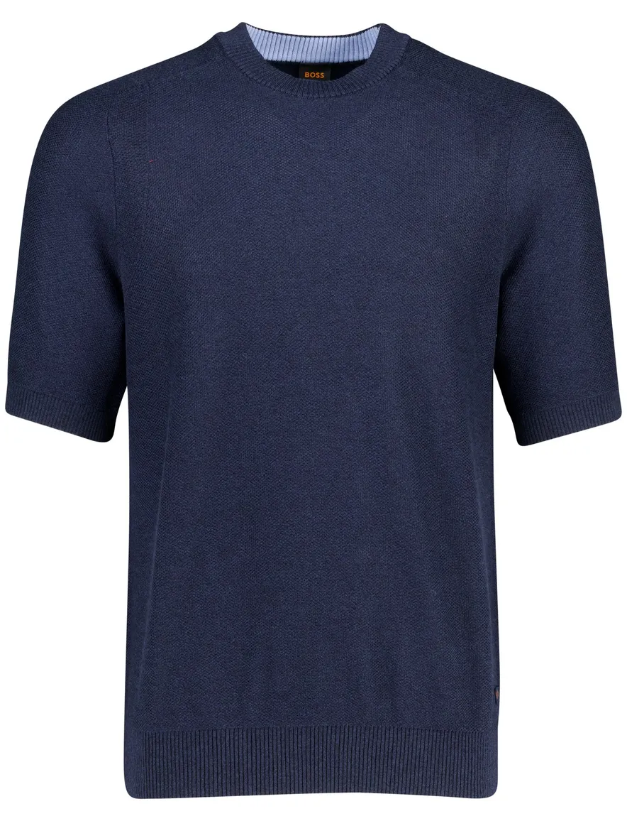 poloshirt korte mouw donkerblauw Boss orange
