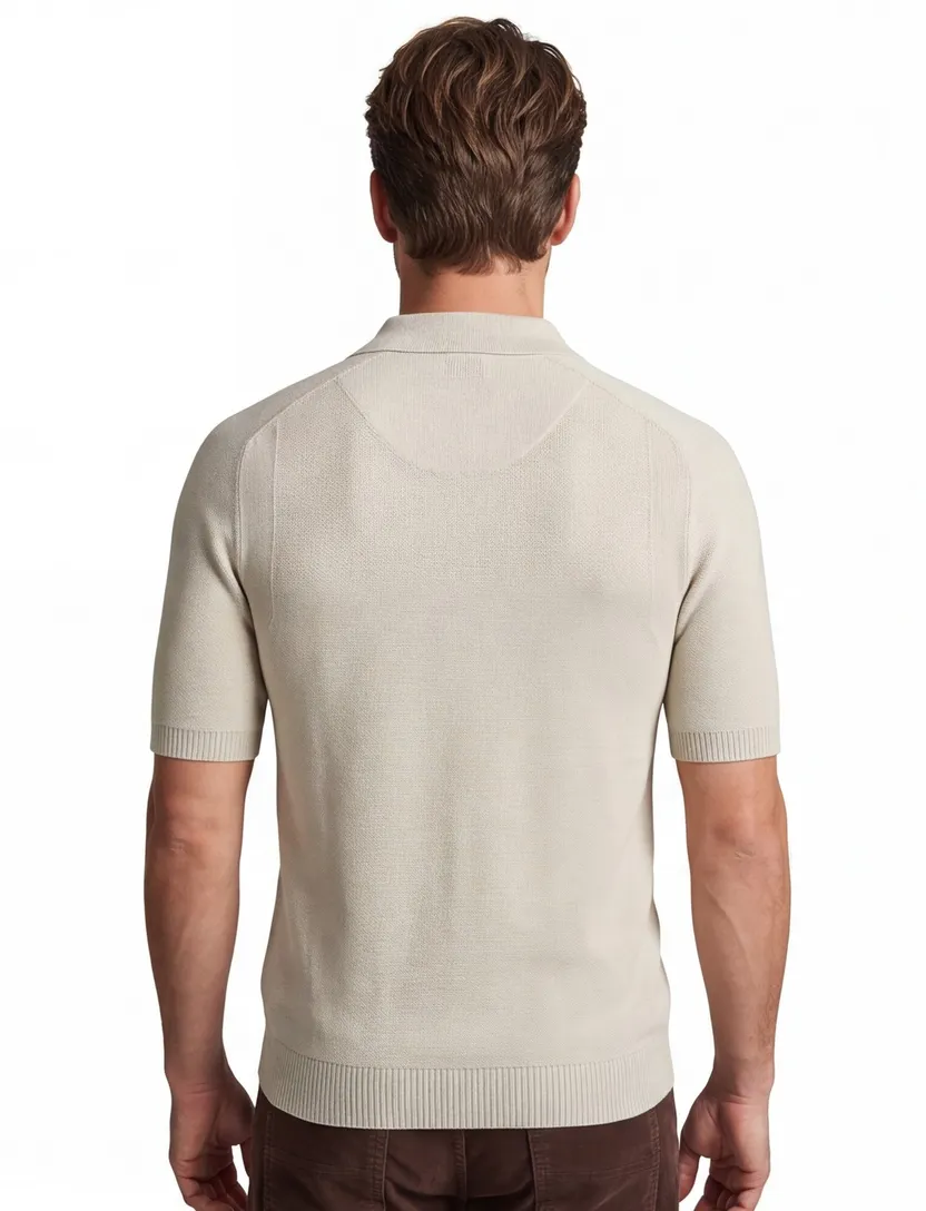 poloshirt Boss Orange kancello rits beige effen