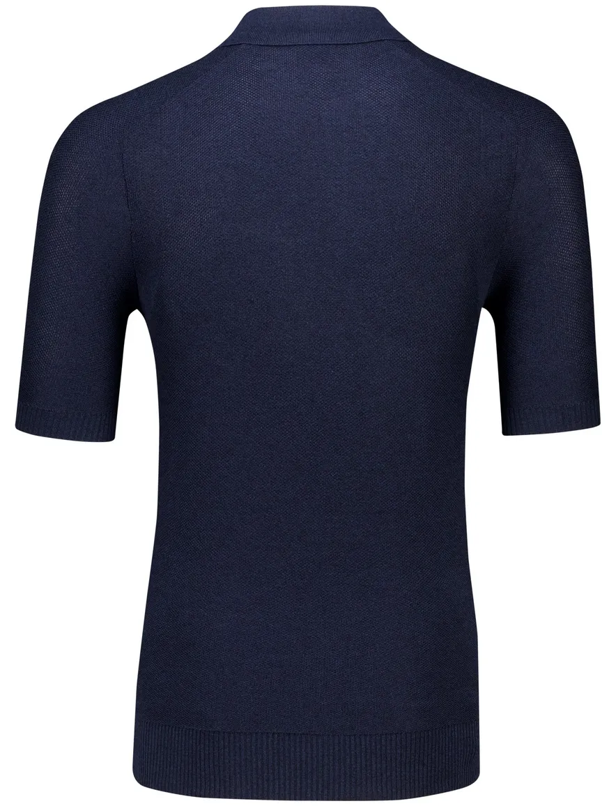 Boss orange poloshirt donkerblauw met rits