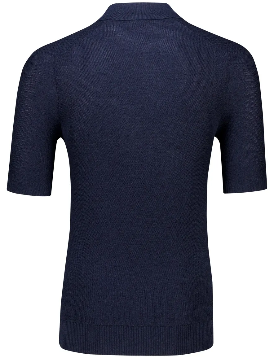 Boss orange poloshirt donkerblauw met rits