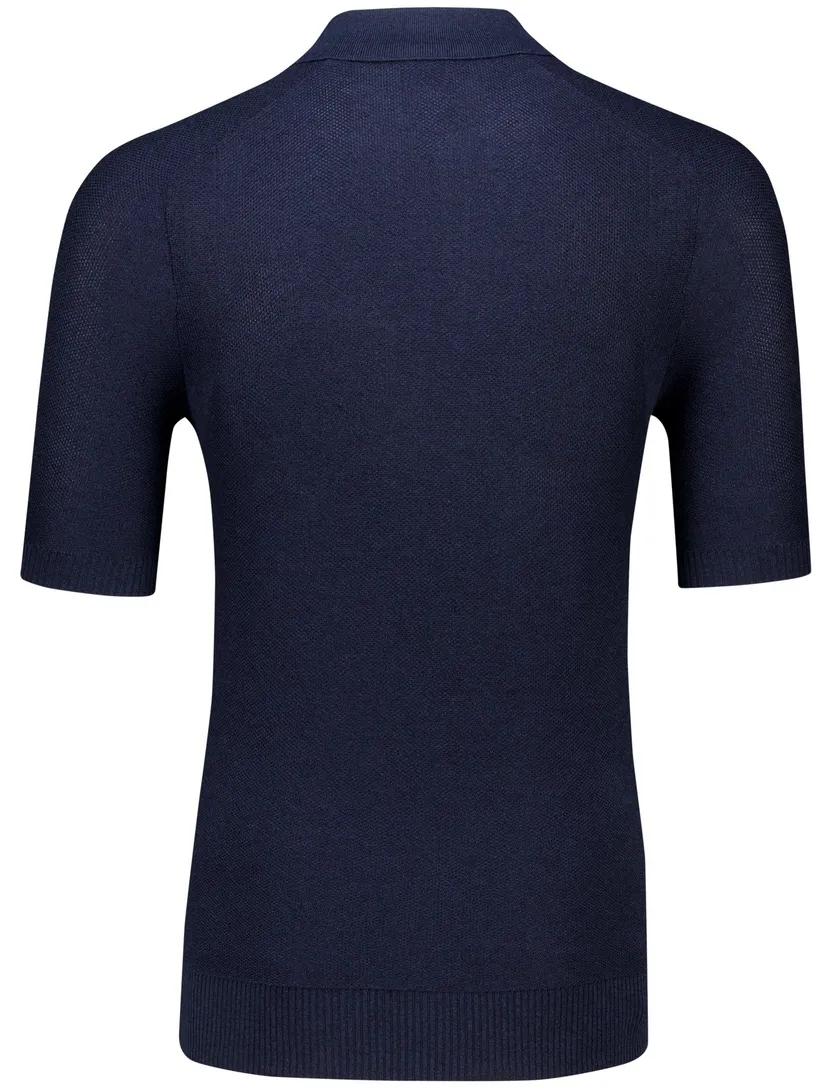 poloshirt Boss Orange donkerblauw met rits