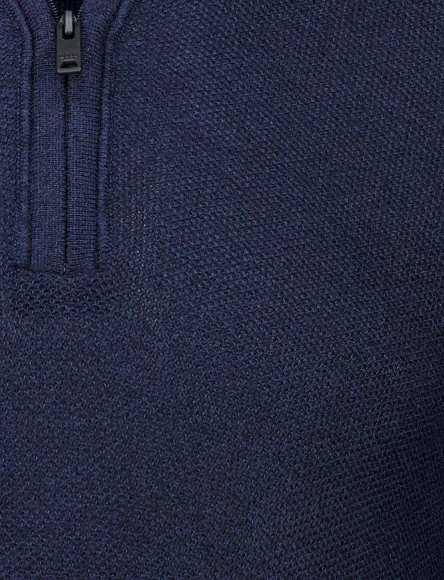 Boss orange poloshirt donkerblauw met rits