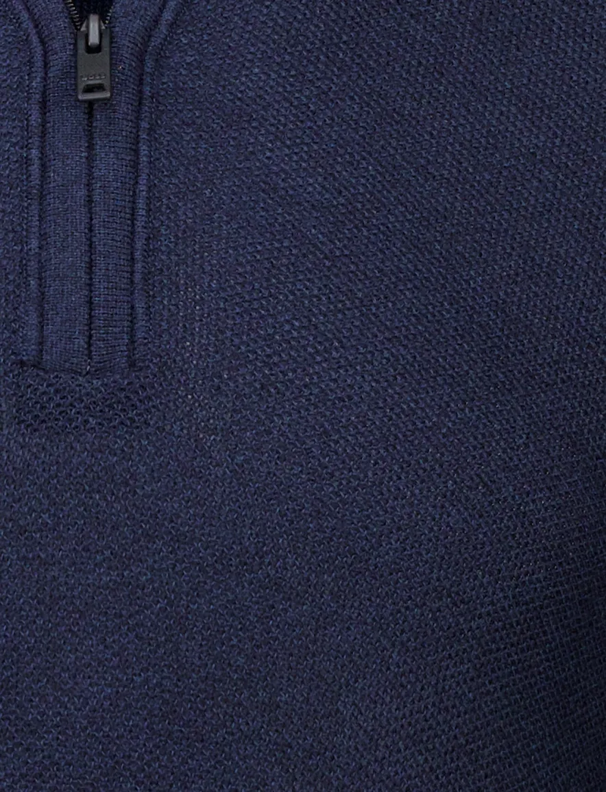 Boss orange poloshirt donkerblauw met rits