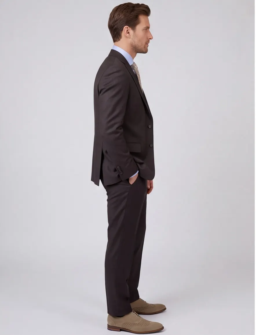 Dressler colbert kostuum mix en match bruin wol