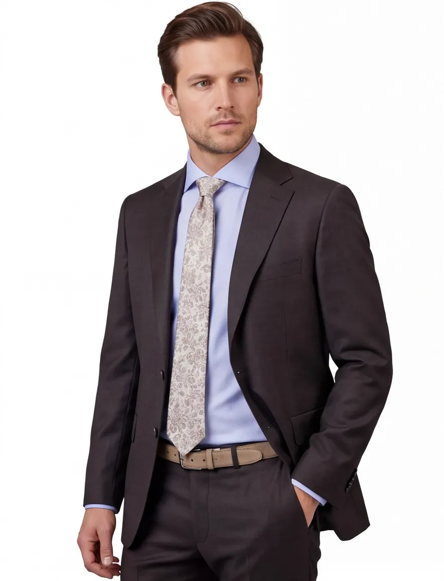 Dressler colbert kostuum mix en match bruin wol
