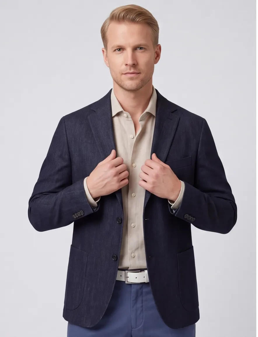 colbert Dressler donkerblauw wol