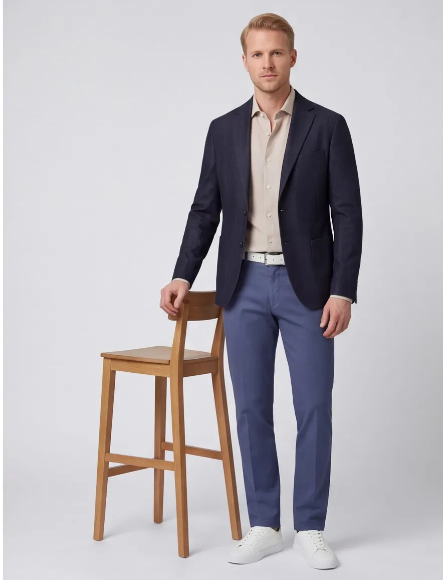 colbert Dressler donkerblauw wol