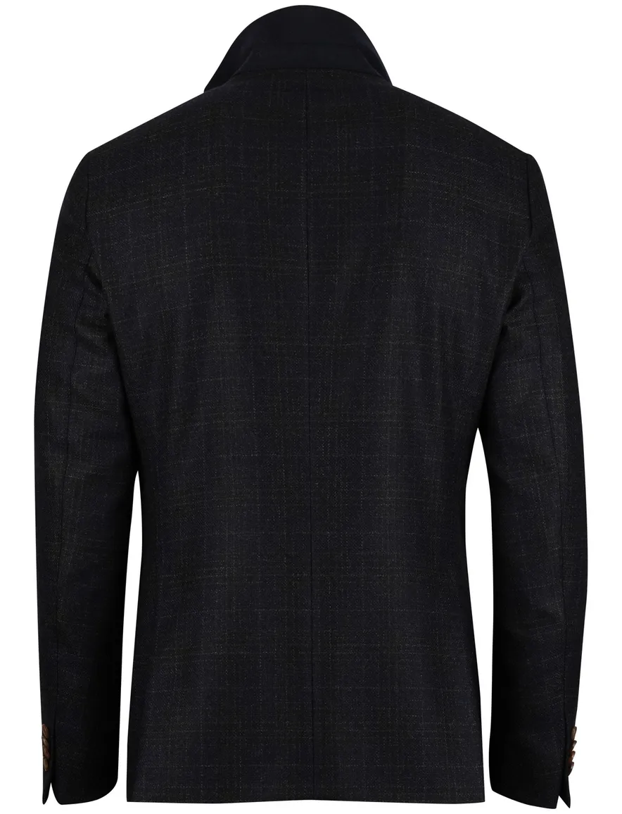 lamswol Dressler colbert navy geruit