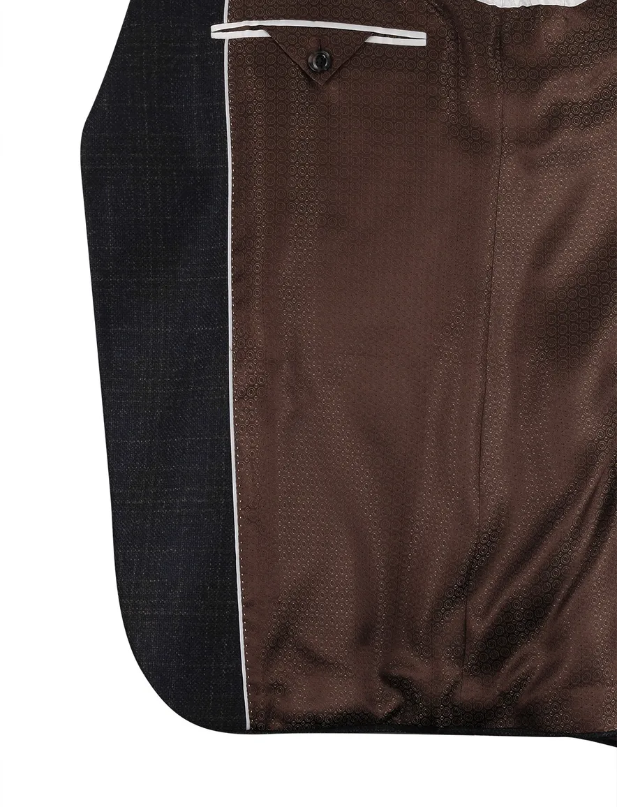 lamswol Dressler colbert navy geruit