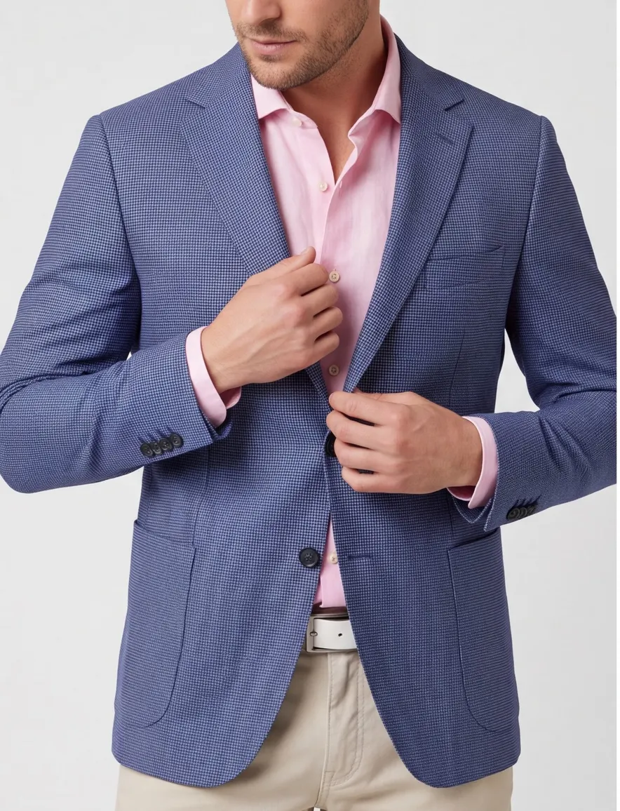 Dressler colbert blauw geruit