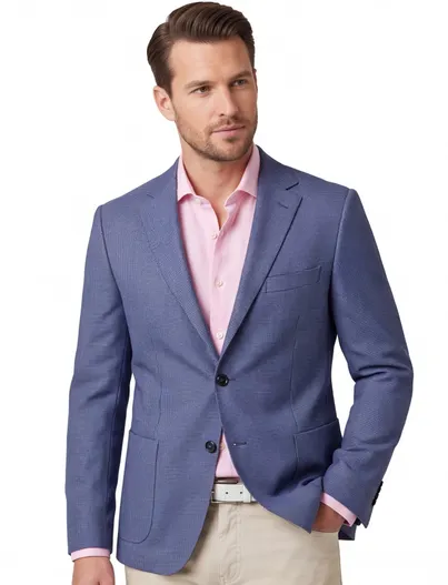 Dressler Dressler colbert blauw geruit
