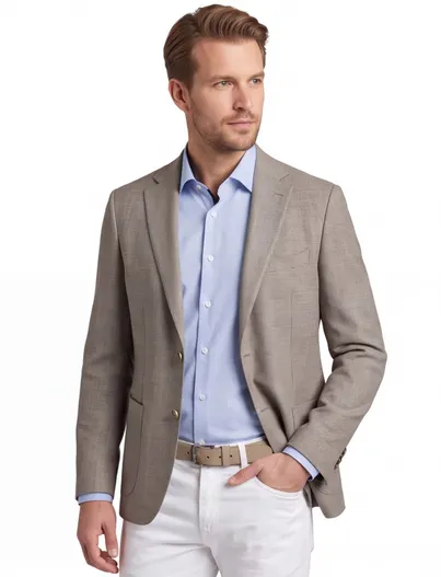 Dressler Dressler colberts beige geruit