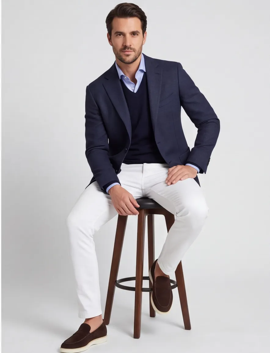 navy colbert Dressler lamswol