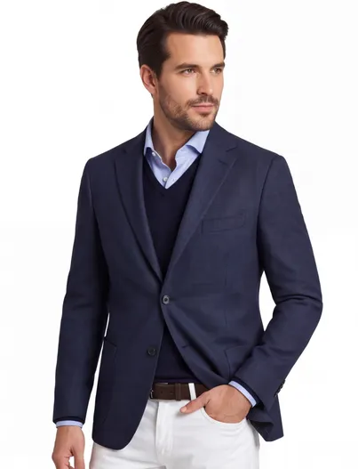 Dressler navy colbert Dressler lamswol