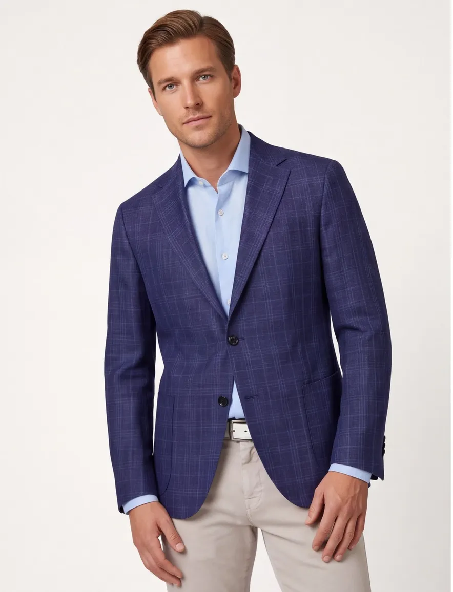 Dressler Colberts donkerblauw geruit