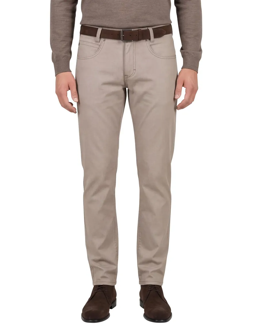 Gardeur Pantalon Bill 5-pocket beige katoen effen