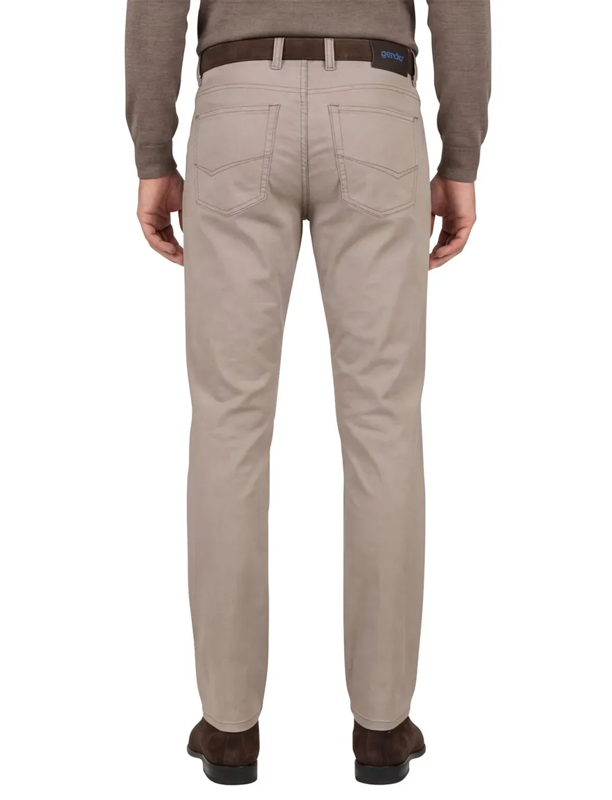 Gardeur Pantalon Bill 5-pocket beige katoen effen