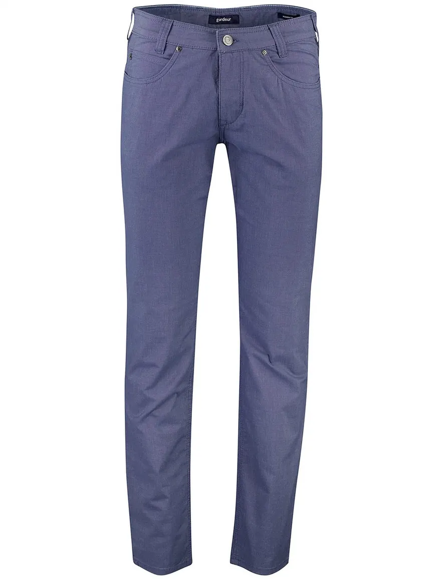 Gardeur Pantalon Bill 5-pocket blauw katoen effen
