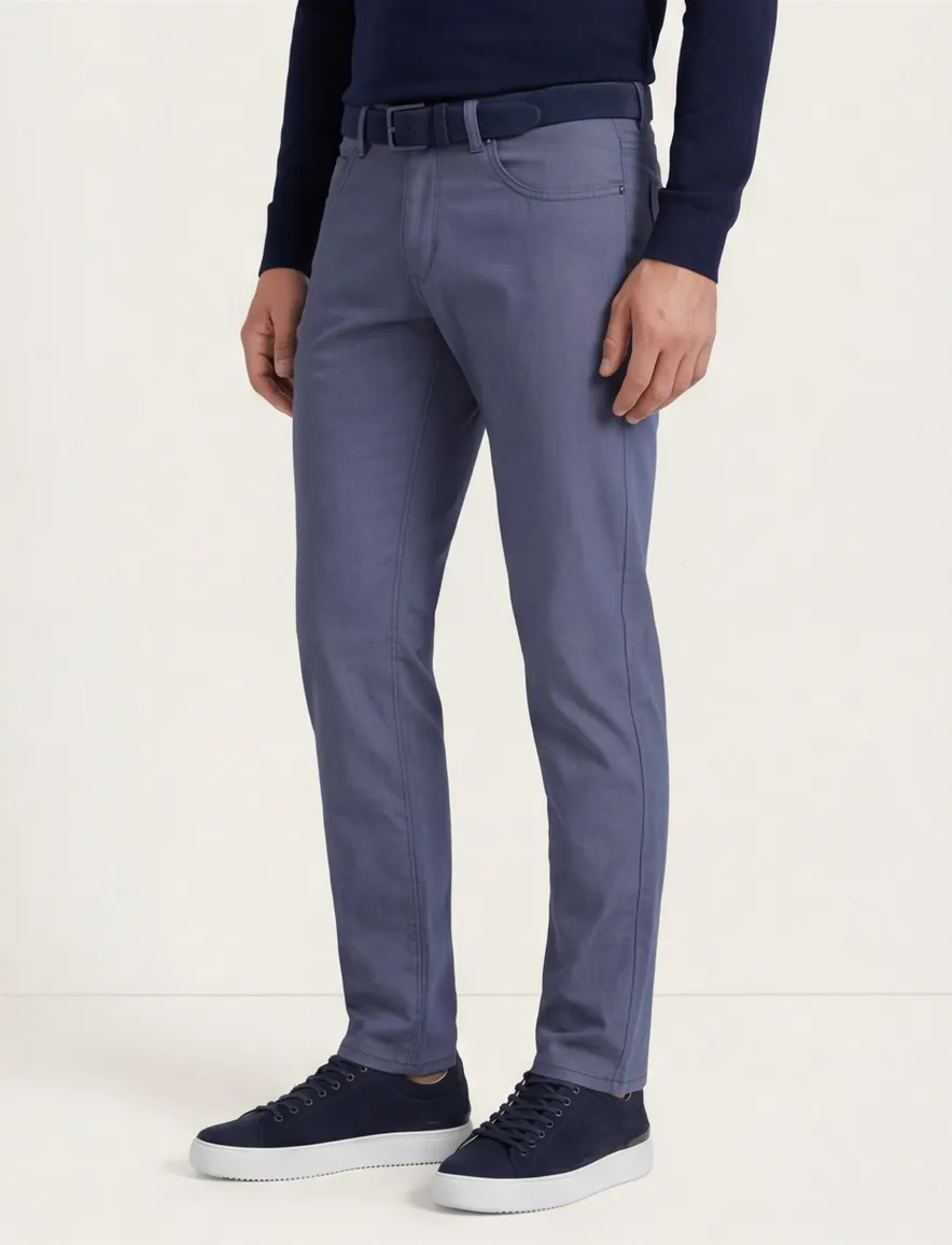 Gardeur Pantalon Bill 5-pocket blauw katoen