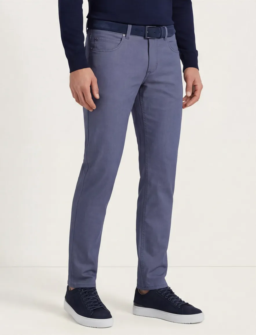 Gardeur Pantalon Bill 5-pocket blauw katoen effen