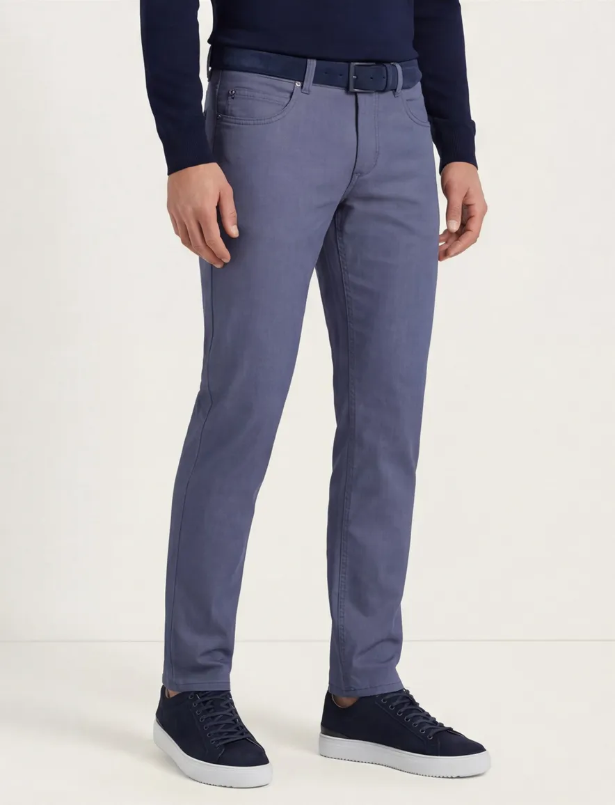 Gardeur Pantalon Bill 5-pocket blauw katoen