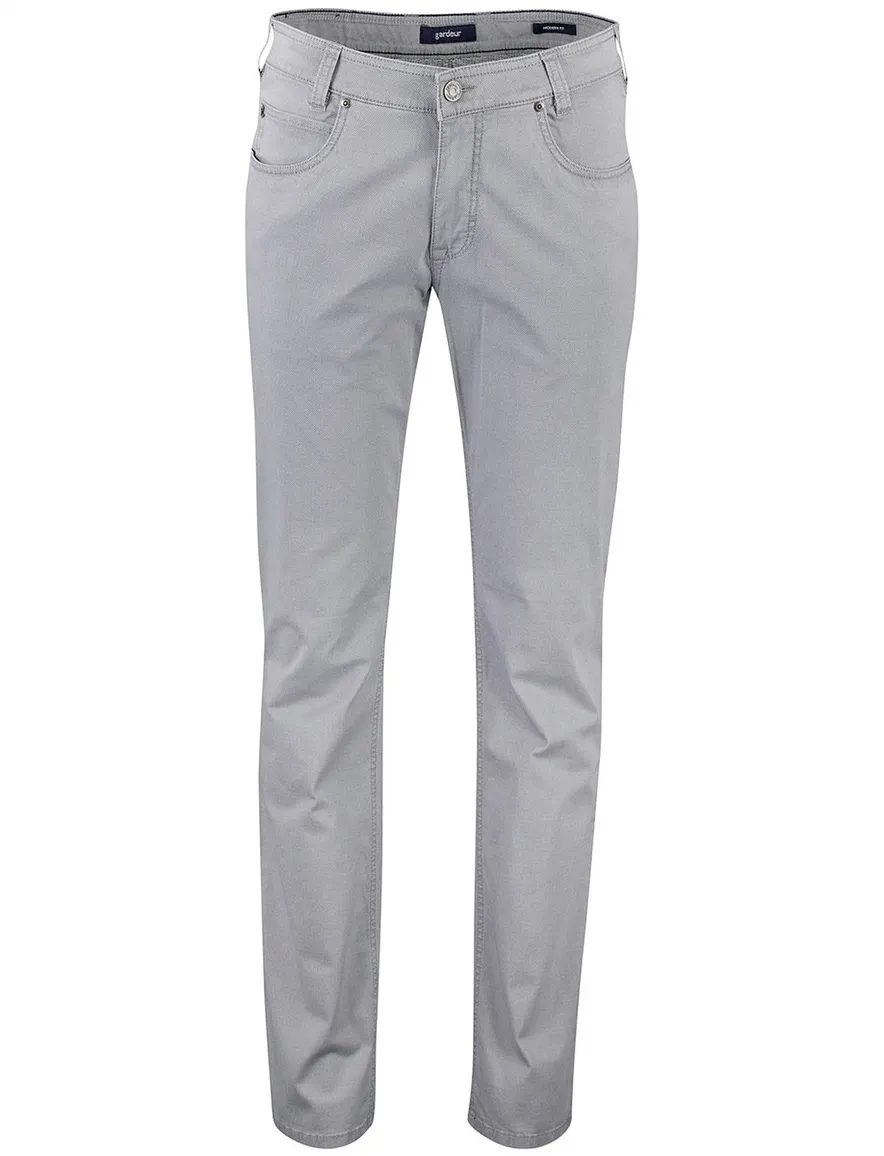 Gardeur Pantalon Bill 5-pocket grijs katoen effen