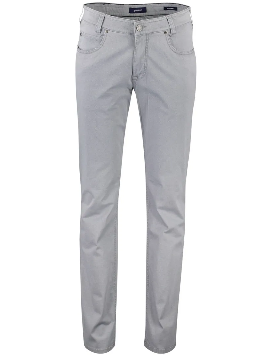 Gardeur Pantalon Bill 5-pocket grijs katoen