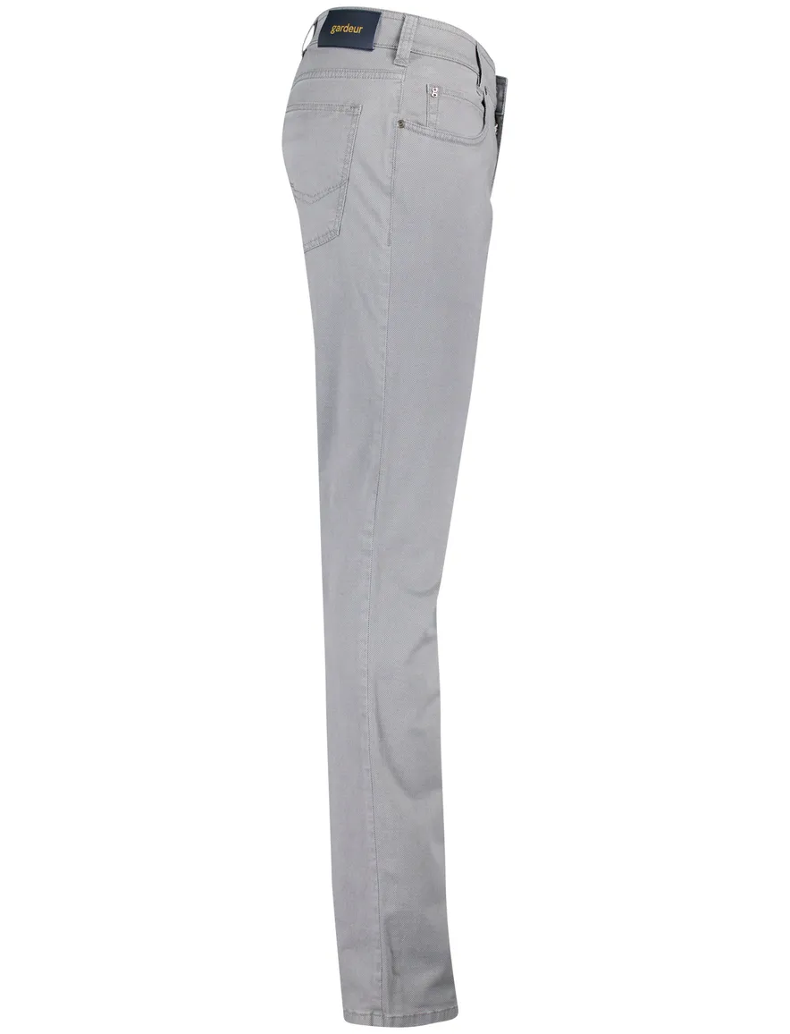 Gardeur Pantalon Bill 5-pocket grijs katoen