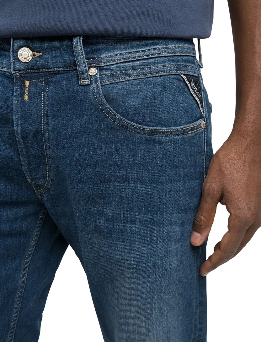 Replay Grover straight fit jeans blauw
