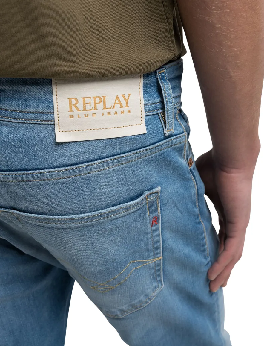 Replay jeans straight fit lichtblauw Grover