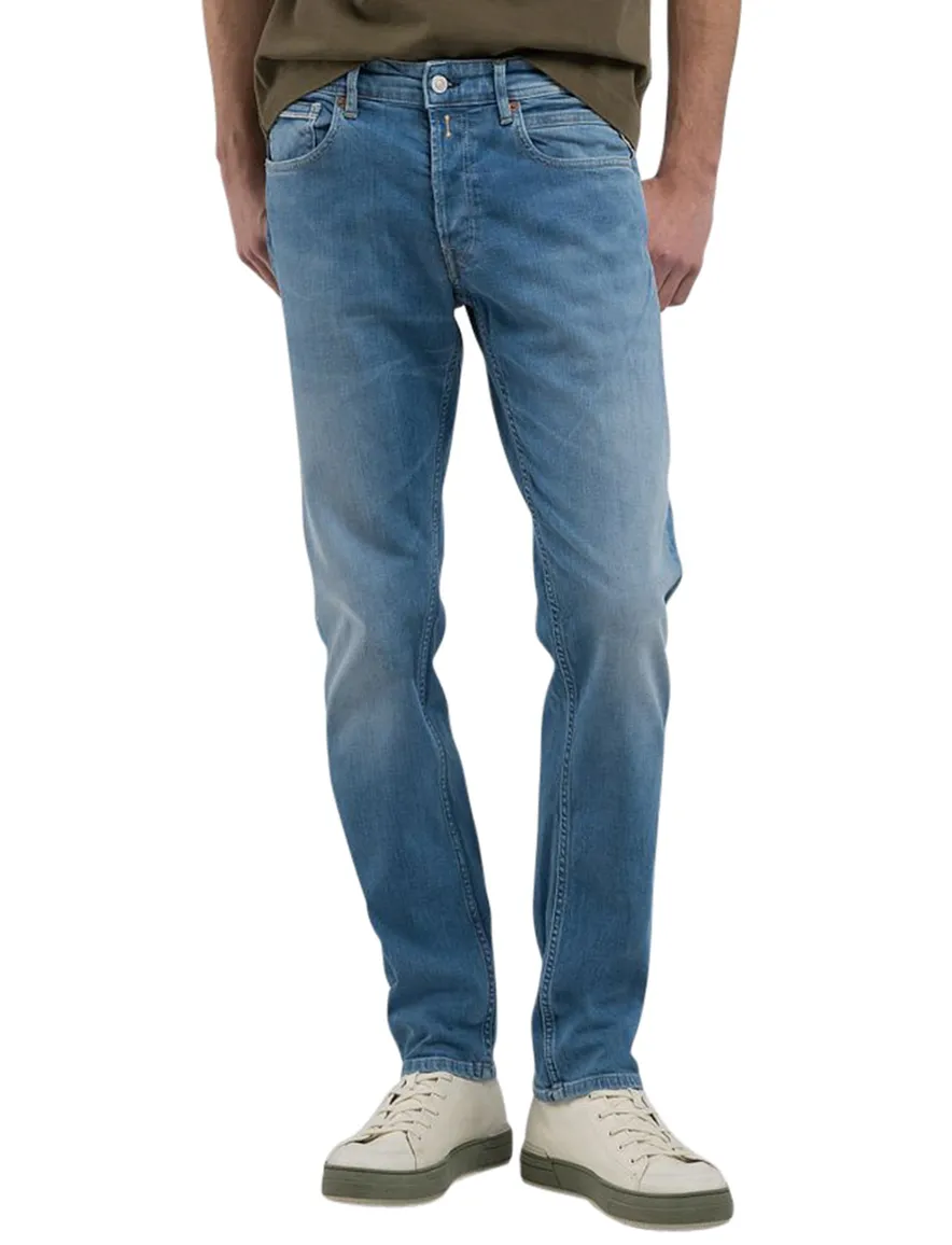 Replay jeans straight fit lichtblauw Grover