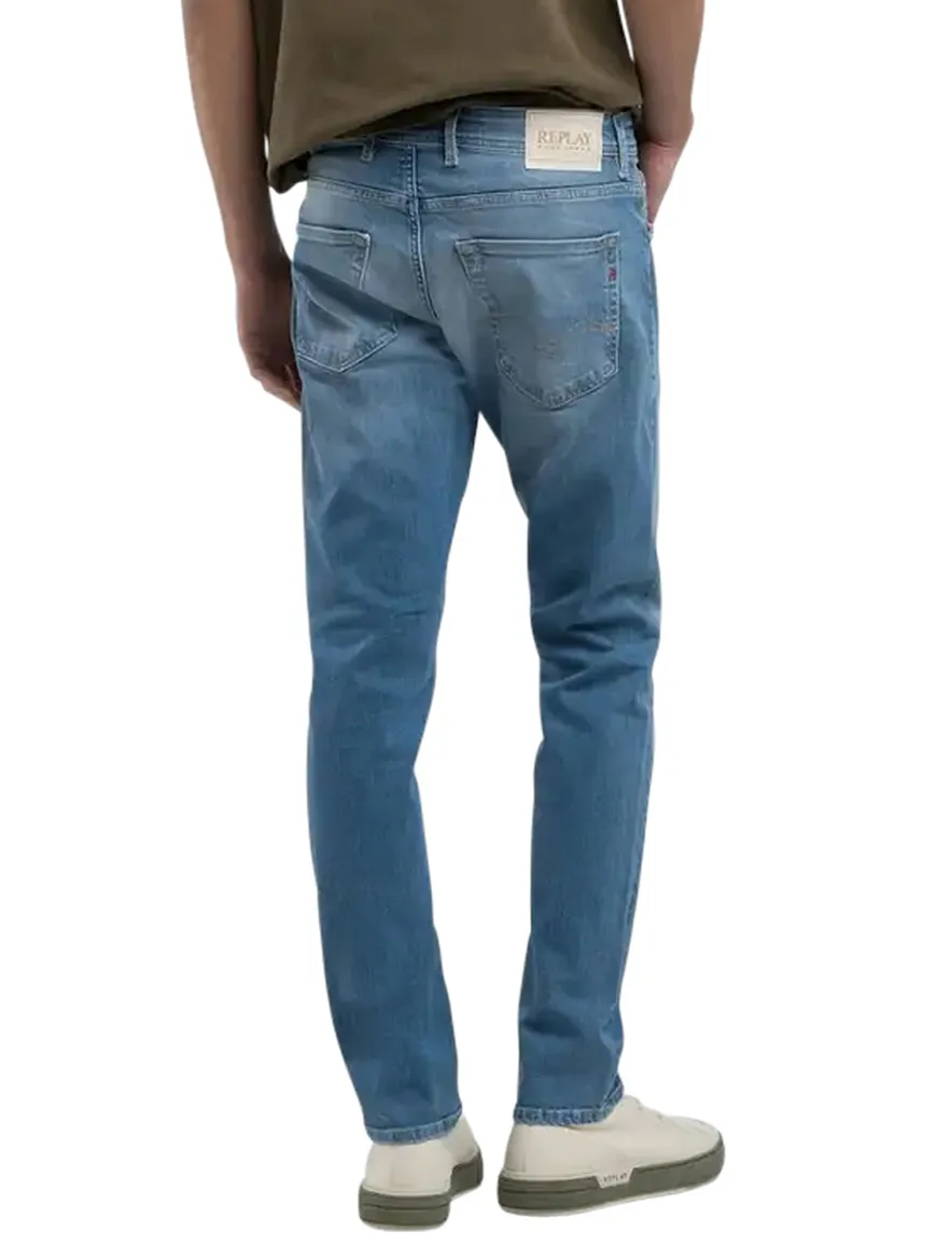 Replay jeans straight fit lichtblauw Grover