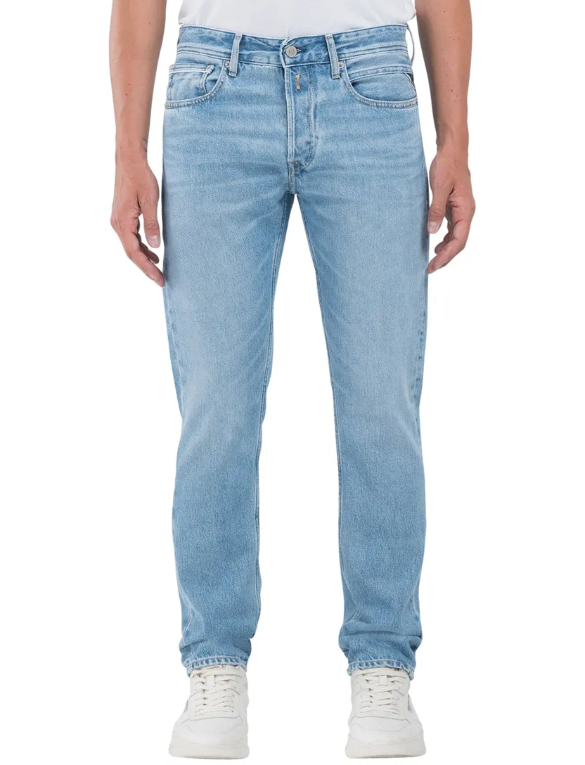 Replay jeans straight fit lichtblauw Grover