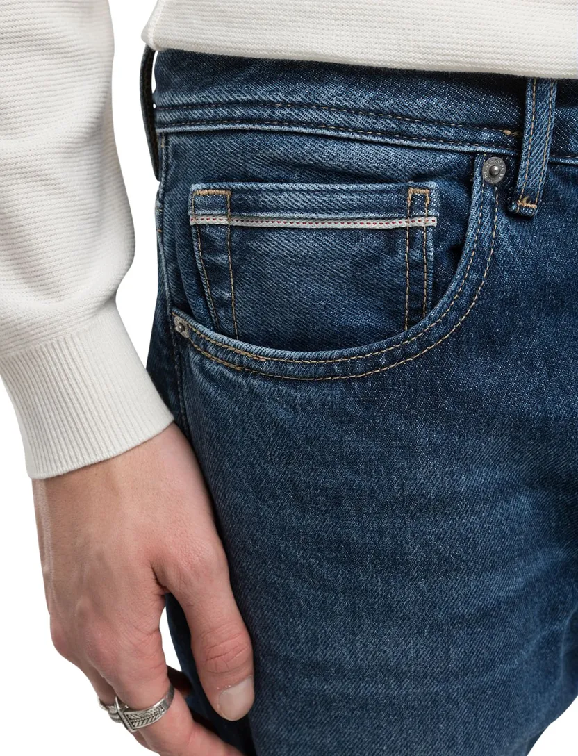 Replay jeans straight fit donkerblauw Grover