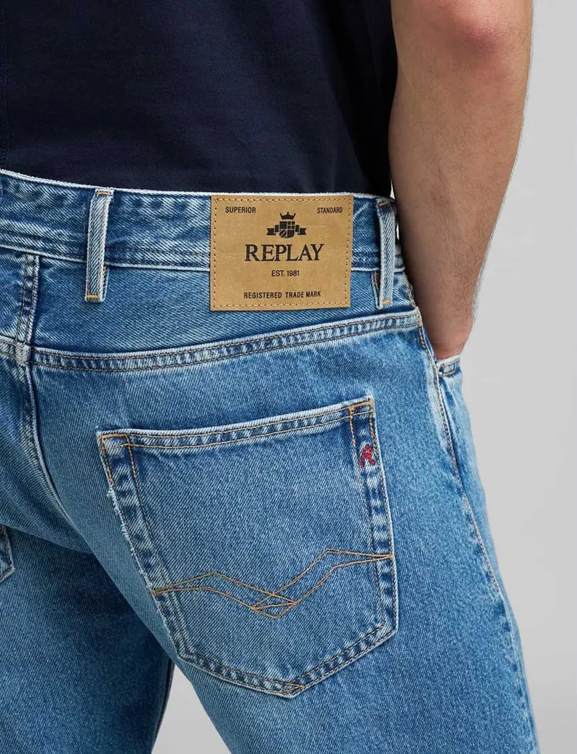 Replay jeans blauw Grover straight fit