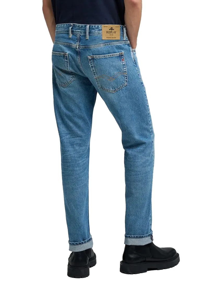 Replay jeans blauw Grover straight fit