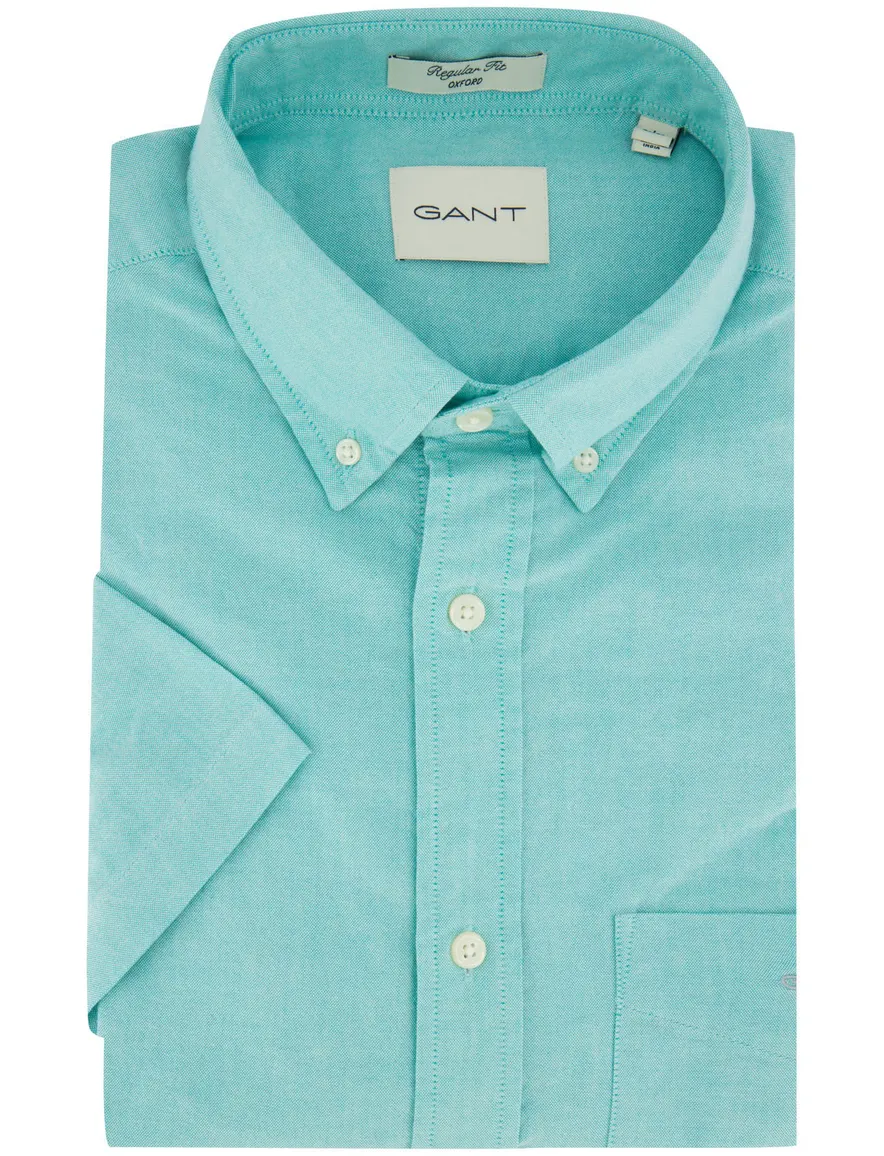 Overhemd Gant Regular Fit turquoise katoen
