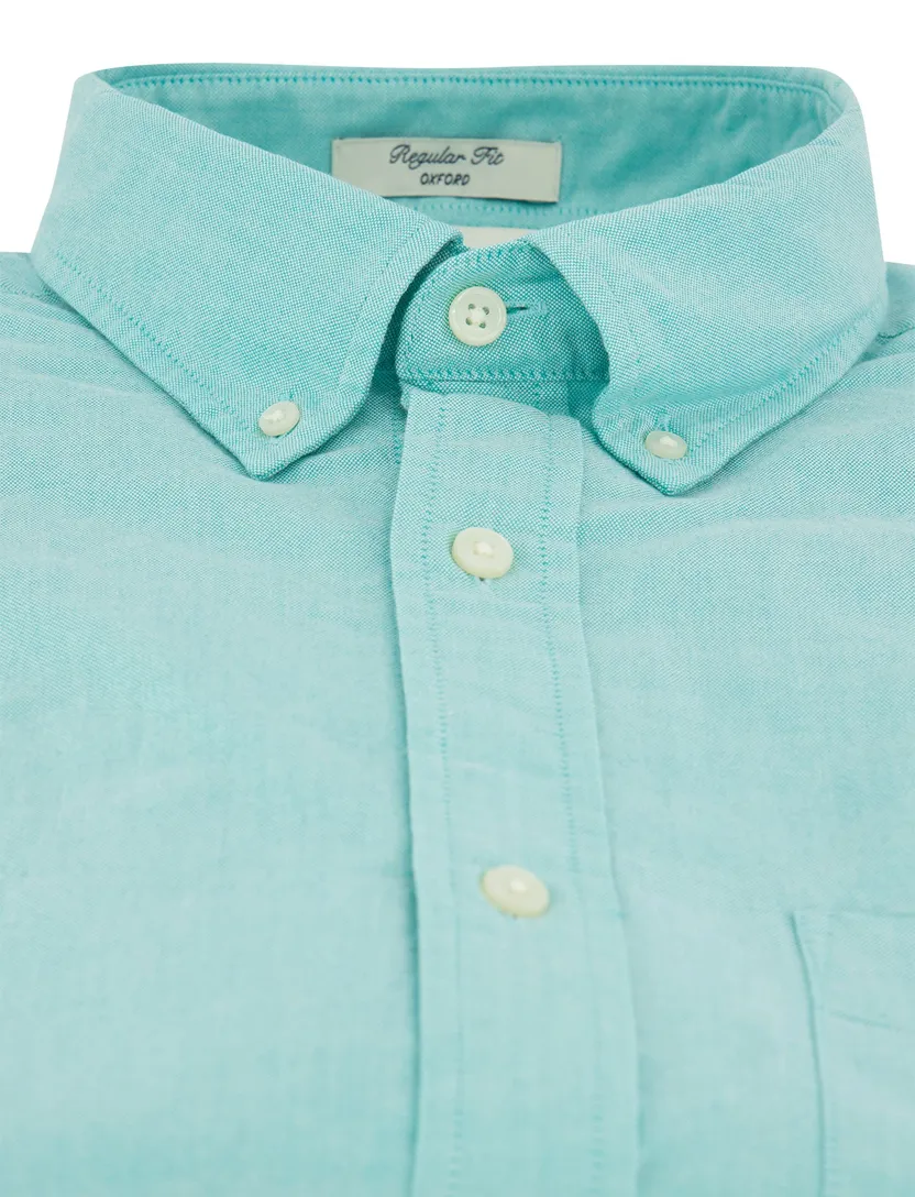 Gant Regular Fit turquoise katoen overhemd
