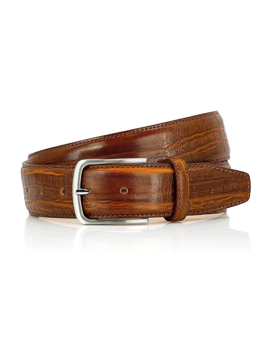 Lindenmann riem leer cognac