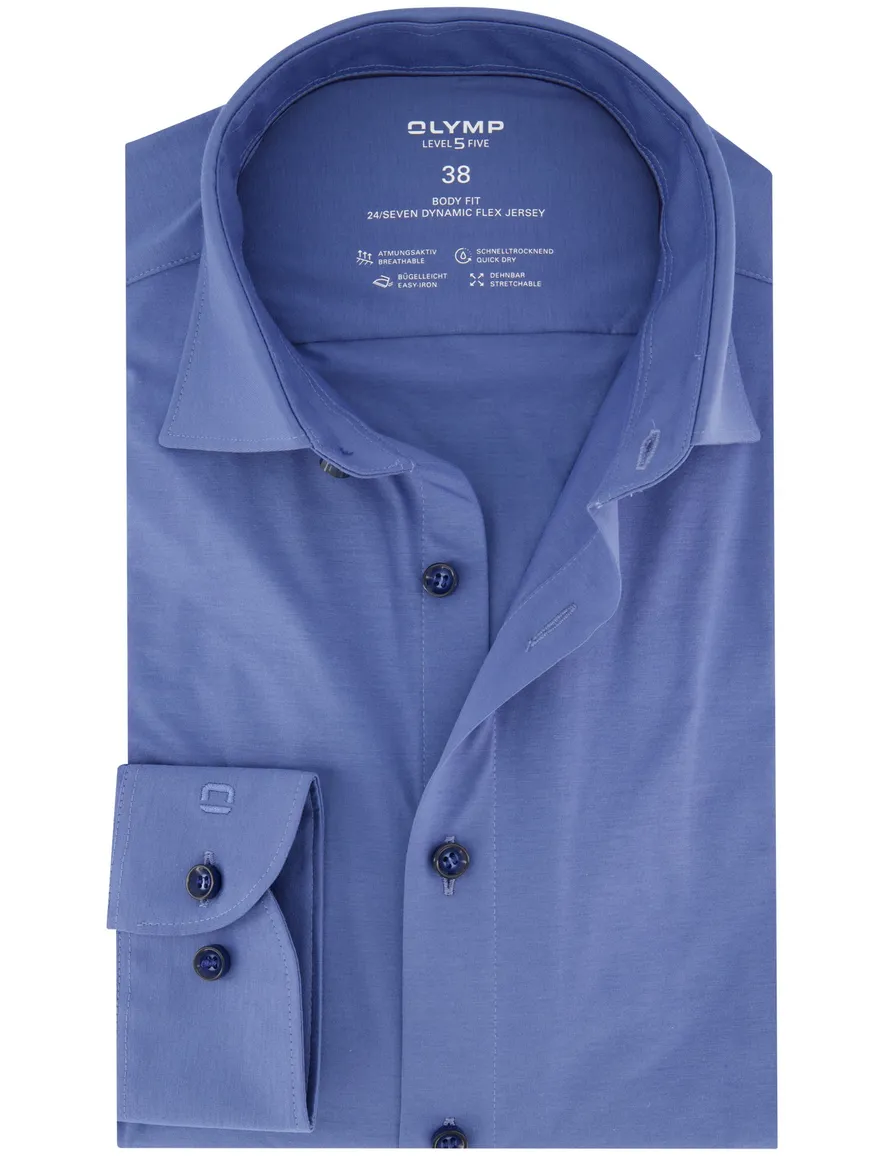Olymp overhemd jersey ml 5 blauw