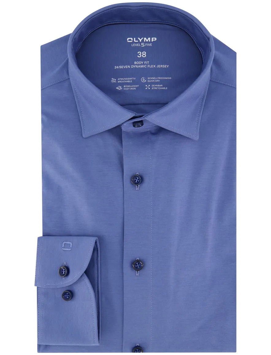 Olymp overhemd jersey ml 5 blauw