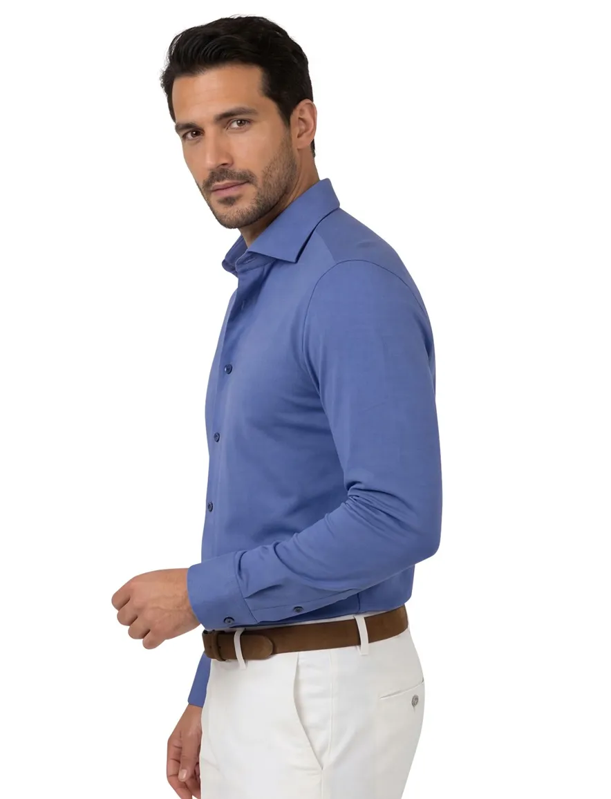 Olymp overhemd jersey ml 5 blauw