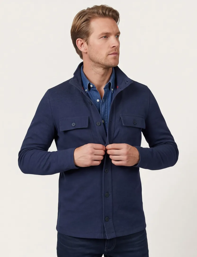 NZA overshirt donkerblauw katoen