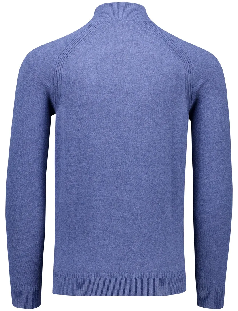 NZA blauw katoen effen half zip