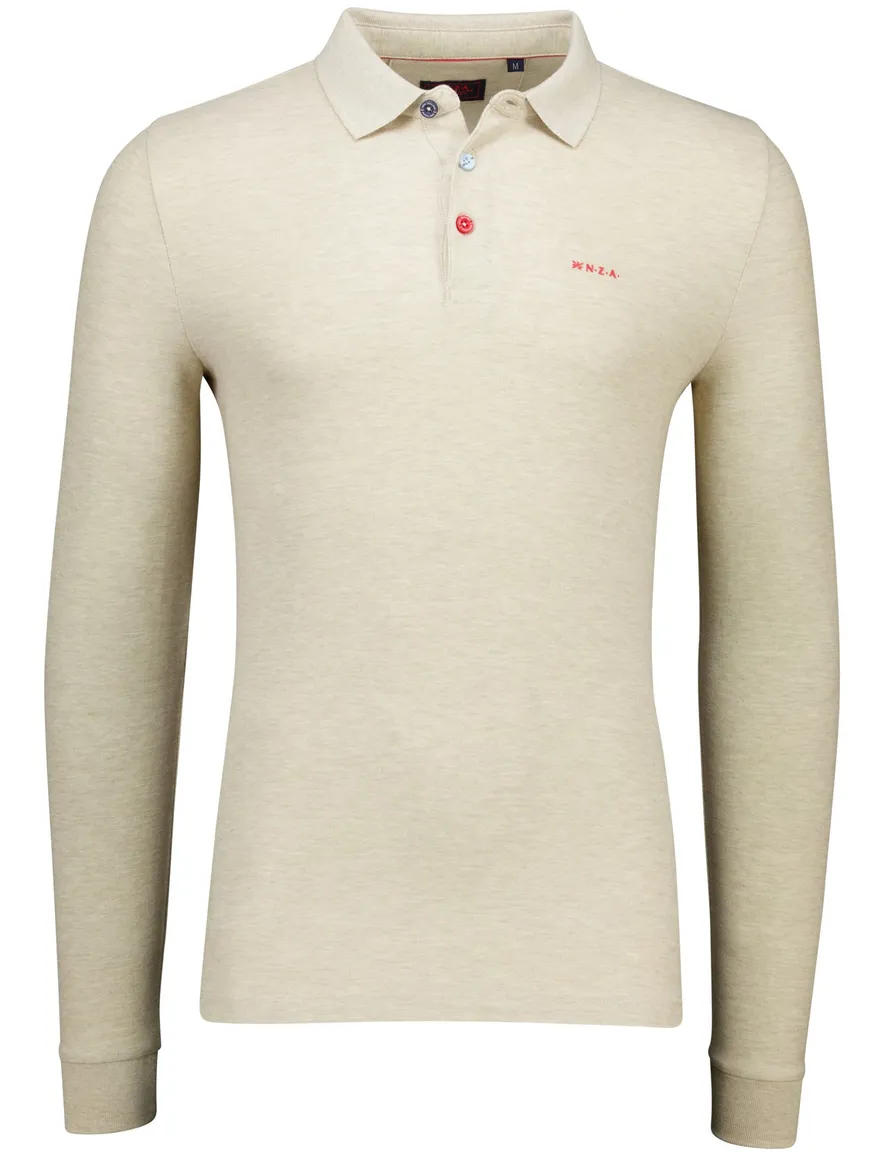 NZA polo beige lange mouw