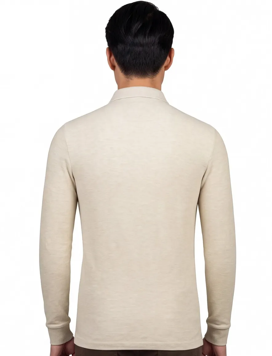 NZA polo beige lange mouw